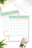 {12 PAGES} REUSABLE MONTH TO PAGE CALENDAR